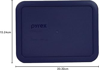 Pyrex 7210-PC Rectangle Dark Blue 3 Cup Storage Lid for Glass Dish (6, Dark Blue)