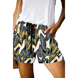 ONLYSHE Womens Casual Drawstring Shorts Summer Elastic Waist Shorts Pocketed Pants
