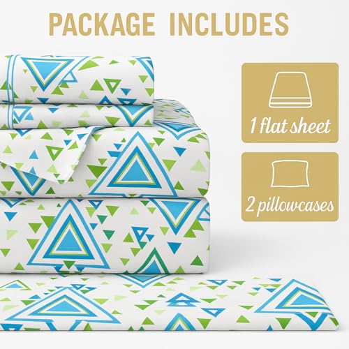 Image of Cotton Double Bedsheet with 2 Pillow Covers | 100% Pure Cotton | Soft & Breathable | 90x100 inch - Lime Print