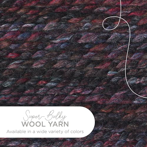 Image of Lion Brand Yarn Wool-Ease Thick & Quick Yarn, Soft and Bulky Yarn for Knitting, Crocheting, and Crafting, 1 Skein, Blackstone | Super Bulky Wool Acrylic Blend Fiber for Soft Hats, Sweaters, Chunky Blankets, Yarn for Crochet, Knitting, Crafts, Weaving