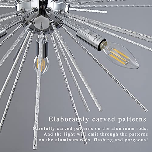 Lycklig Sputnik Chandeliers, Modern Chandelier Starburst Chandelier 6-Lights Art Chandelier Light Fixutres Aluminum Pendant Lighting Chandeliers For Dining Room, Living Room, Kitchen, Bedroom, Porch #TOP5