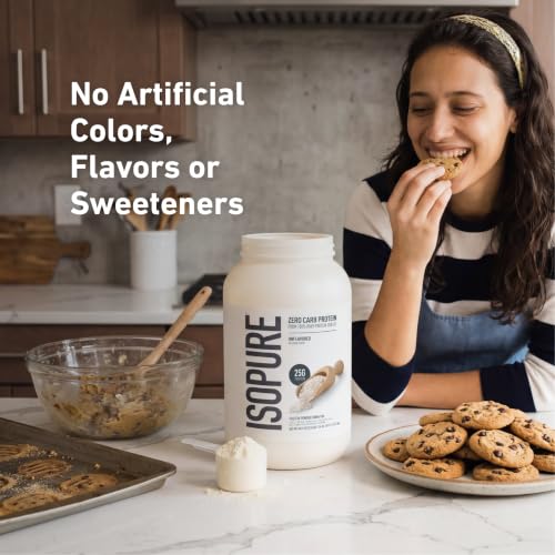 Isopure Zero Carb 100% Pure Whey Isolate Protein Powder, Lactose Free, Gluten Free, With Vitamins, Unflavored, 25g Protein Per Serving, 3 Lbs, 47 Servings - image 5