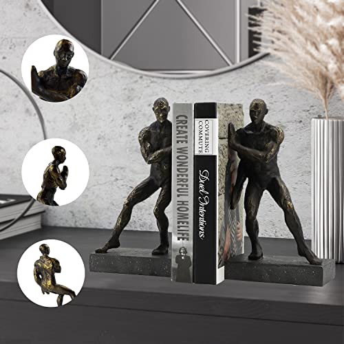 Liffy Decorative Bookends, Black Resin Non-Skid Book Ends, Heavy Duty Bookend Holder Ornaments, Decorative Book Stopper For Shelves, Office Desk, Study Room, Creative Home Decor Gifts For Book Lovers #TOP2