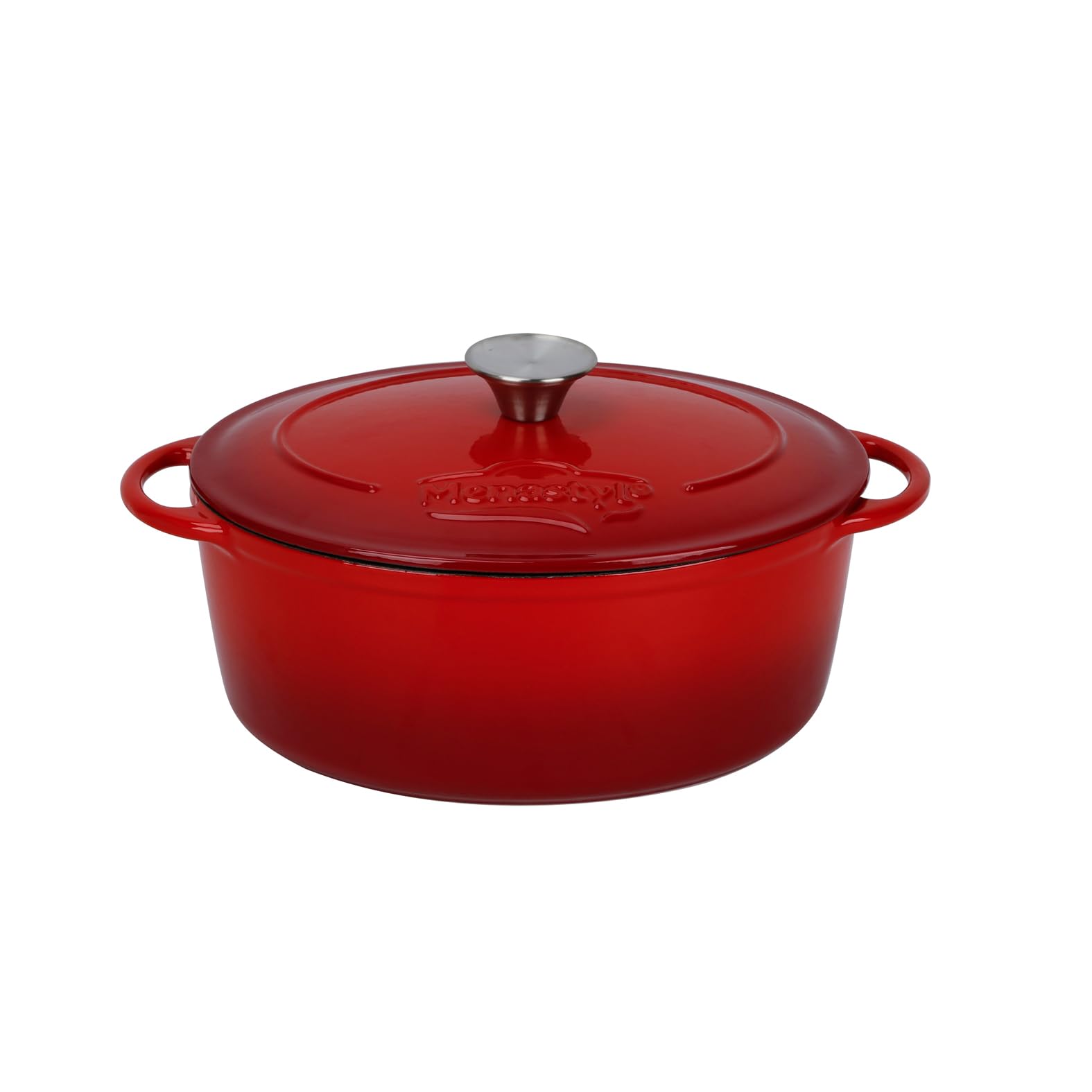 MENASTYL - COCOTTE COLETTE OVALE 4L 27X21CM EN FONTE ÉMAILLÉ ROUGE - 6020101