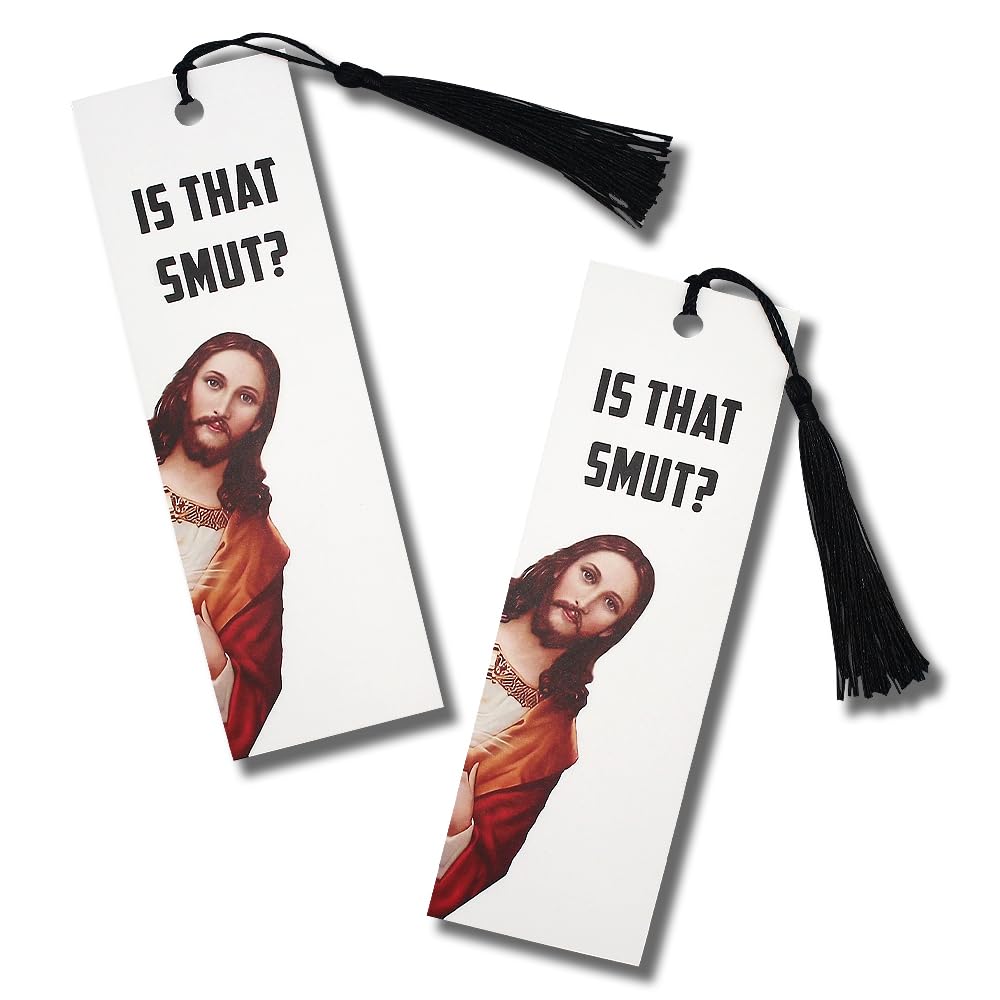 PATCHUPSPeeking Jesus is That Smut? Bookmark (Thin 2 Pieces Black)