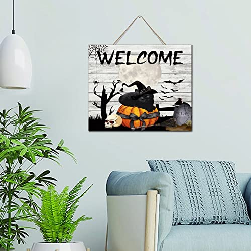 Citrouille effrayante panneau bois Halloween rustique déco table intérieur