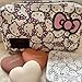 Impressions Vanity Hello Kitty Cosmetic Pouch with Waterproof Faux Leather, Zippered Bag For Travel Size Toiletries, Makeup Bag Organizer With Inside Pocket With Extra Slip Pocket (White/Pink)