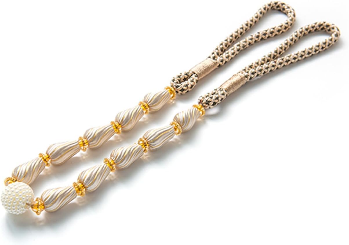 Curtain Ties 4 Pieces Pearl Oxford Curtain Straps Curtain Straps for Curtain Decoration Pink (Light Brown)