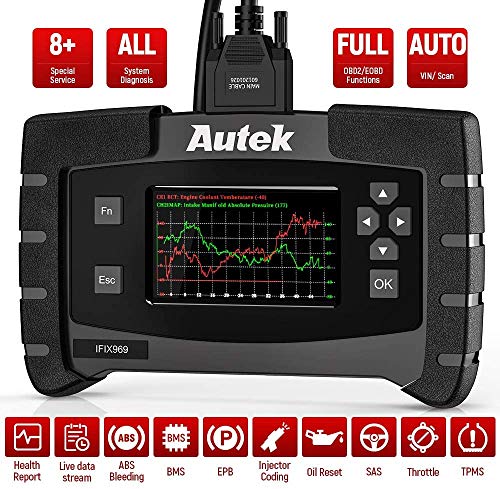 Autek IFIX 969 Car Code Reader for All Systems 10 Modes OBD2 Scanner with Over 30 Special Functions Universal Diagnostic Tool SRS EPB SAS TPS Active Test Oil Reset ECU Coding & Programming