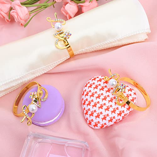 8 Pcs Love Napkin Rings Rhinestone And Pearl Beaded Napkin Rings Alloy Napkin Rings Napkins Rings Set Of 8 Sparkly Napkin Rings For Valentine's Day Holiday Wedding Party Dinner Table Decorations #TOP3
