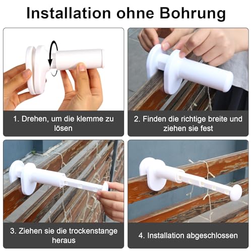 prota Reise Wäscheständer Klein Tragbar, Wäscheständer Mini Wäschetrockner Wandtrockner Ausziehbar, Wandtrockner Ausziehbar mit 5 Löchern für Mehrere Szenarien Reisen Unterbringung Camping