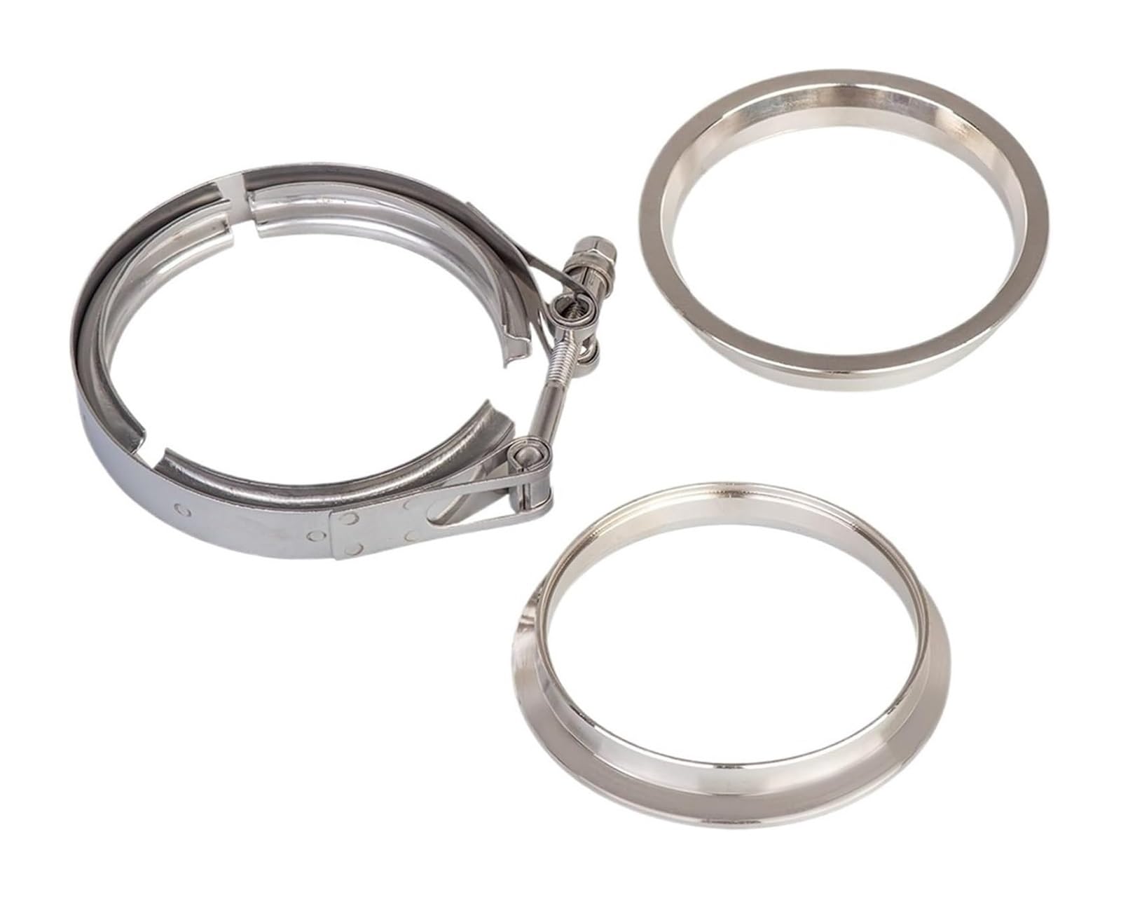 Ridramento One Color Hose Pipe Clamps, Universal V Band Clamp Exhaust Multiple Sizes With Flanges
