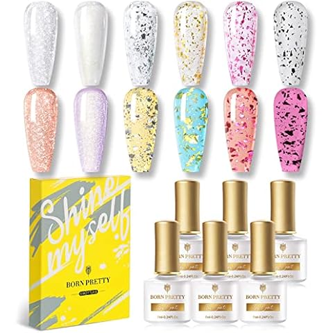 Juego de Capa Superior de Gel BORN PRETTY con Lentejuelas Brillantes Cover