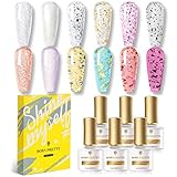 PACKUNGSINHALT: 6 Flaschen BORN PRETTY 7 ml Decklack-Gel-Serie, enthalten matten Ei-Decklack, reflektierenden Decklack, schimmernden Decklack, silbernen Pailletten-Decklack, goldenen Pailletten-Decklack, rosafarbenen Pailletten-Decklack