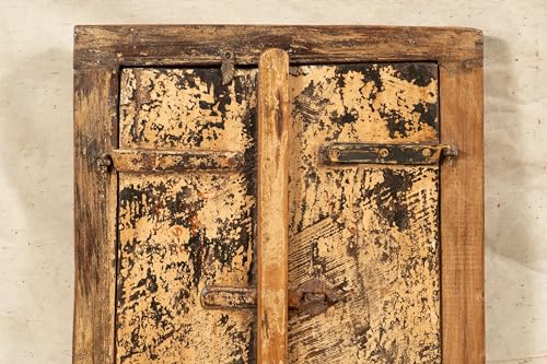 Biscottini Innentür Fenster L 44,5 x T 7,5 x H 58,5 cm - Holztür - Türen für Innen und Außen - Wohnkultur