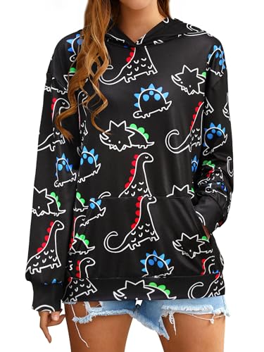 Amazon.com: RMCMS Women Dinosaur Funny Hoodie Sweatshirt Pocket
