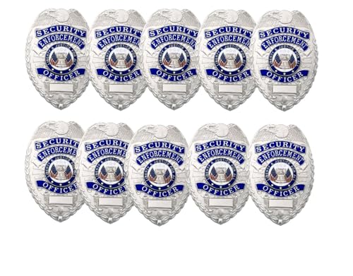 RYNO GEAR SECURITY Badge, Enameled & Plated, Pin Catch Design, 2-1/4 x 3-1/8