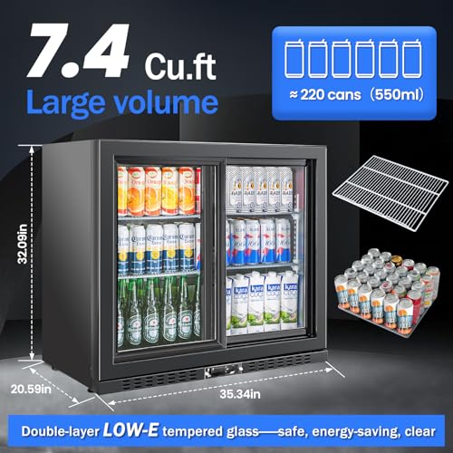 Image of 7.4 Cu.Ft Back Bar Cooler, 2 Sliding Glass Doors, ETL