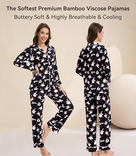 Image of WiWi Viscose from Bamboo Women's Pajamas Set Super Soft Button Down Top and Pants Sleepwear Cooling Pjs S-3X