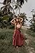 Thaluta Women's Maxi Boho Skirt with Pockets Bohemian Organic Cotton Hippie Gypsy (Rust)