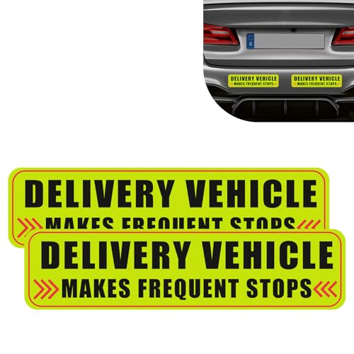 Xuphuyb 2PCS Delivery Driver Magnet for Car, Flex Driver Accessories, Reflective Delivery Magnetic Car Door Sign for Clear Identification, Frequent Stops Sticker for Van Truck (Delivery Driver Magnet)
