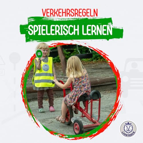 Liontouch - Stop & Go-Schild, Rot & Grün | Ab 3 Jahren - 30 x 17 cm | Robustes, beidseitiges Schaumstoff-Schild in Lollipop-Form | Perfekt für Schulweghelfer & zum Lernen von Verkehrsregeln