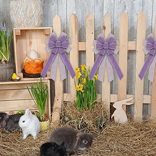 Purple Wired Edge Ribbons 2.5" 10 Yards, Spring Solid Wired Edge Decoration Wired Ribbon Fabric Craft Ribbon Burlap Wrapping Ribbon For Holiday Party Wrapping Diy Craft Party Decoration Wreaths Bow #TOP3