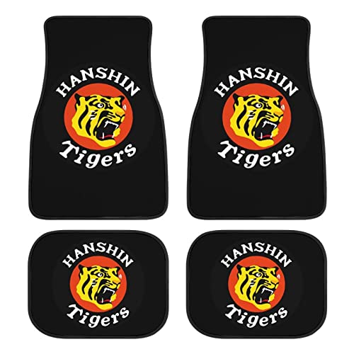 阪神タイガース タイガー カーマット 4点セット 車用フロアマット フロント2枚 リヤ2枚 カーフロアマット 滑り止め 汚れ防止 車 軽/普通車 汎用 四季通用 カスタムマット 保護パーツ カー用品 丸洗いOK 防水 取付簡単