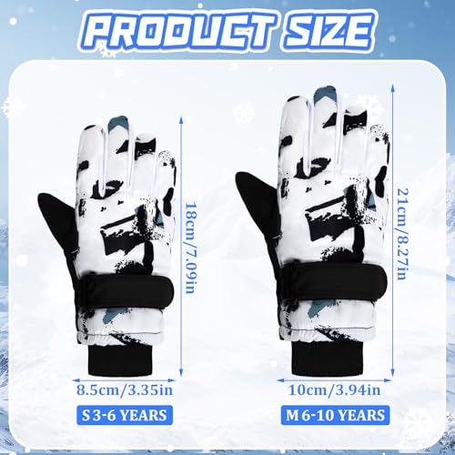 Image of Jansun 3 Pairs Kids Winter Gloves Warm Outdoor Windproof Adjustable Gloves Toddler Snowboard Gloves for Cold Weather Boy Girl Children