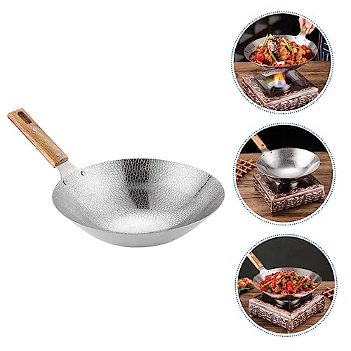 Wok de Acero Inoxidable con Mango de Madera miniatura 5