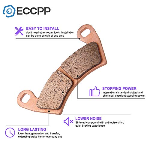 ECCPP Brake Pads Fits for Polaris Ranger XP 900 2012-2018, for Polaris Ranger 500 700 800 2008-2013, Ranger Diesel 2014-2017, Ranger EV 2010-2015, FA354 FA452 Front and Rear Brake Pads by ECCPP - Image 3