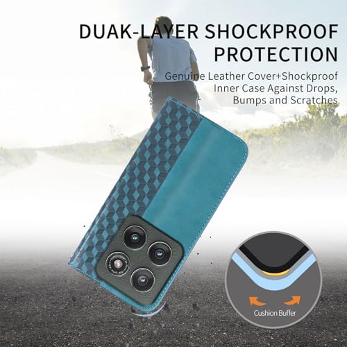 Image of Wallet Case for Motorola Edge 2025 6.7 inch - Moto Edge 2025 Flip Case [Strong Magnetic] PU Leather Folio Case with Card Holder Kickstand Protective Phone Cover - Green