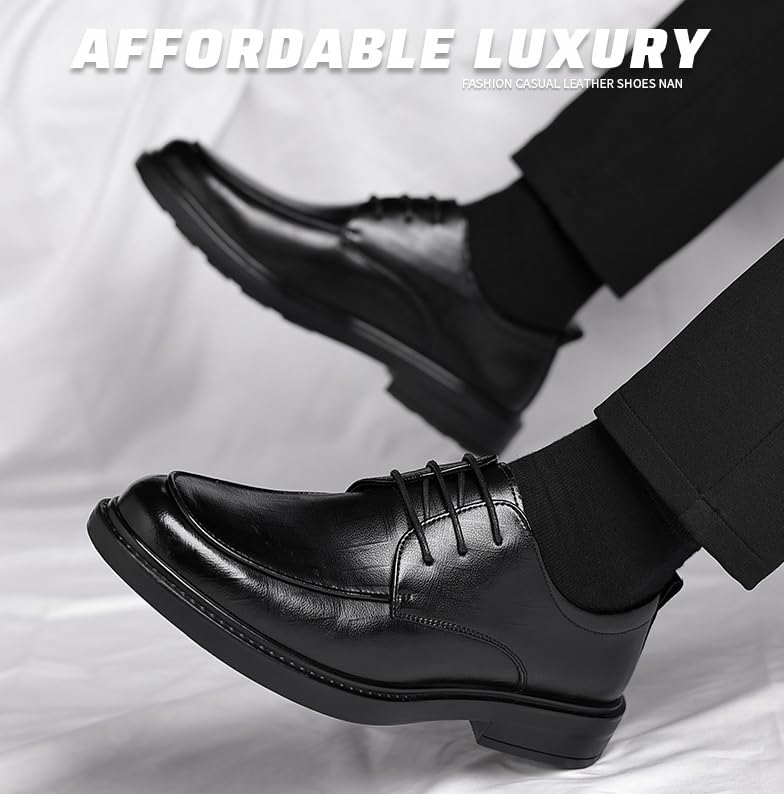 Men's Casual Work Office Business Oxford Shoes Mens Retro Comfortable Height Increasing Non-Slip Softsole Walking Dress Shoes4
