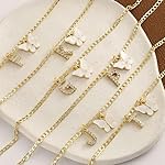 VIROMY 14K Gold Plated Dainty Butterfly Initial Ankle Bracelets Handmade Cuban Chain White Butterfly A-Z Alphabet Letter Initial Anklets Personalized Summer Beach Jewelry Gifts for Women - Image 5
