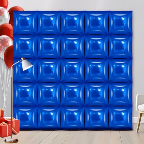 25 PCS Blue Square Foil Balloons Wall Backdrop- Arch Tunnel Decorations Kit for Birthdays Graduation Celebrations Weddings Corporate Events Holiday Parties(Blue)