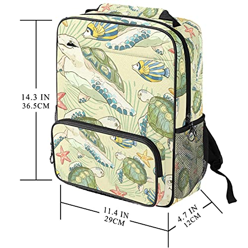 Sac à dos imprimé tortue original avec grand compartiment pour ordinateur - 5