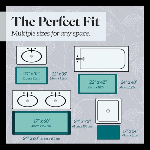 Genteele 4328043176 Bath Mats, Non Slip - Grey 17 Inch X 24 Inch Memory Foam Bathroom Rugs thumb #1