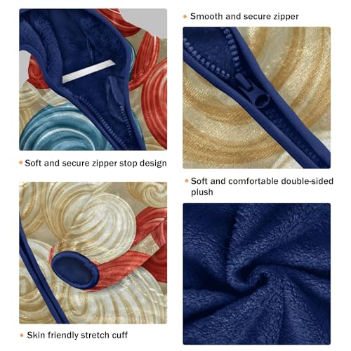 Colorful Swirls on Background Toddler Fleece Jacket Girl Boys Hooded Fleece Jacket Coat Warm Outwear Zip-up 3-10T3