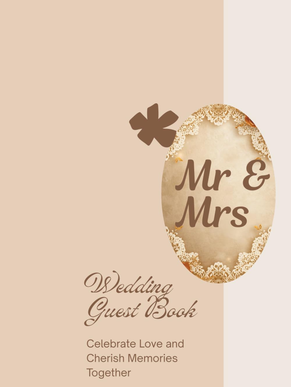 Livre d'or de mariage élégant pour table de réception et voeux des invités
