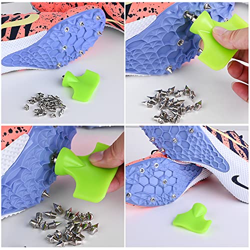 Image of 1 /4 Inch Track Spikes, 100 Pieces Steel Track Shoe Spikes Replacements and Spike Wrench for Sports Running Track Shoes