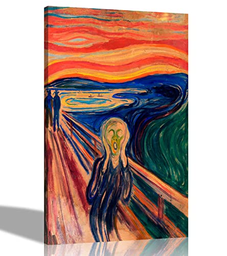 Famous Oil Painting The Scream By Edvard Munch Canvas Prints Framed Pictures Wall Art Home Decor Amazing Reproduction Large 50 x 76cm (20 x 30 inches)