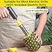 YYP Pineapple Cutter with Knife, [Upgraded, Electric & Manual] Durable Pineapple Corer with Electric Drill Accessory, Stainless Steel Fruit Peeler Knife Pineapple Slicer Core Remover Kitchen Tool