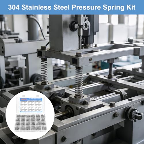 Druckfedern Sortiment Kit, 390 Stück 304 Edelstahl Kleine Federn Set Edelstahl Druckfeder, 24 verschiedene Größen Mechanische Metall Mini Federn für DIY Zuhause Automobilreparaturen