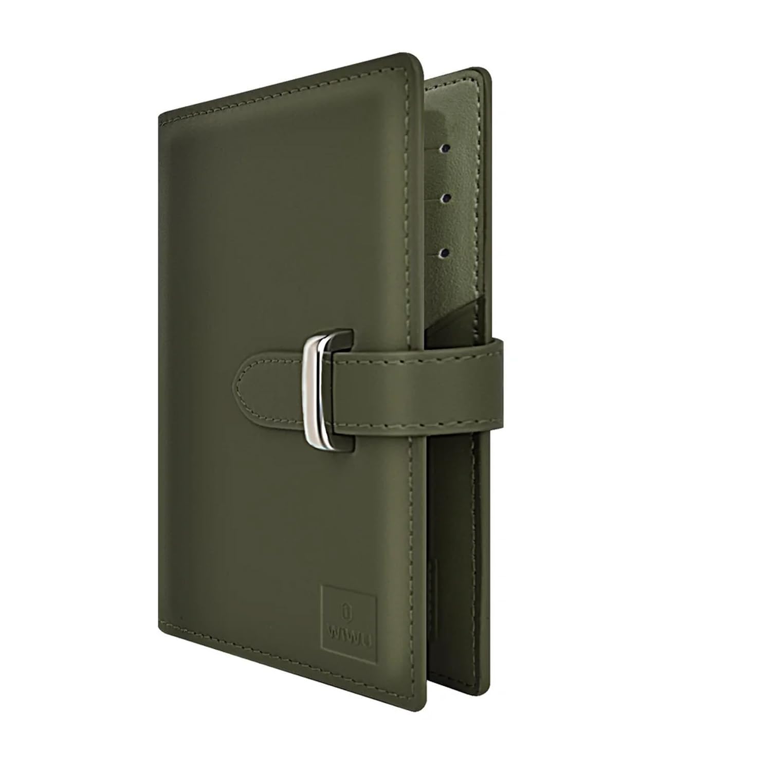 Ambassador RFID Passport and Card Holder Combo, Travel Document Holder Case Cover, Leather Travel Passport Wallet Organizer Women - Green Color-image-4
