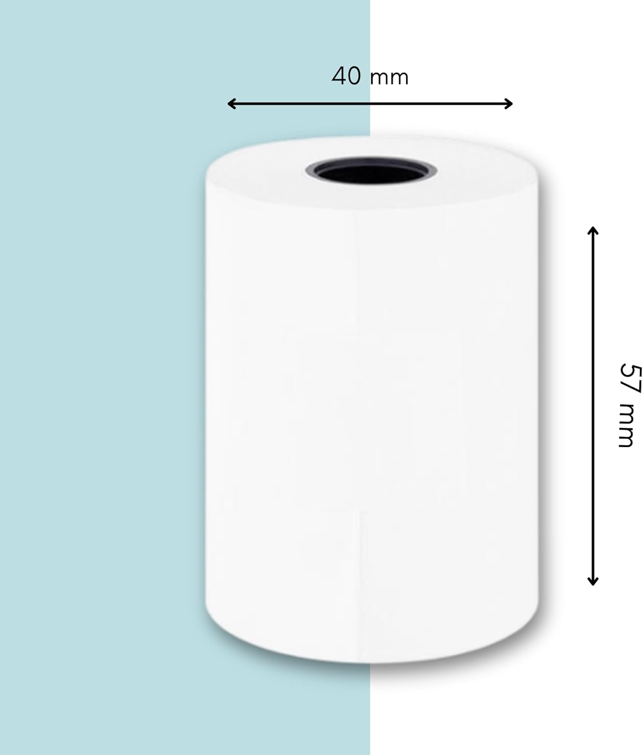 Double Dragon, 57 x 40 mm Premium Thermal Paper Till Receipt Roll for PDQ Credit Card Machine, POS, EPOS [Pack of 100]