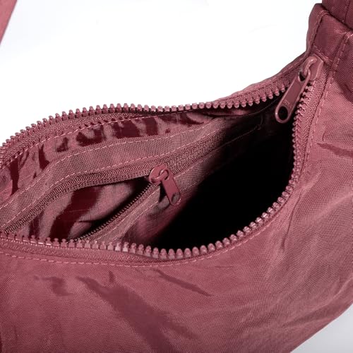 Image of FASTFAIRY Nylon Shoulder Bag - Adjustable Quilted Strap, Structured Slouchy Design with Interior Zip Pocket
