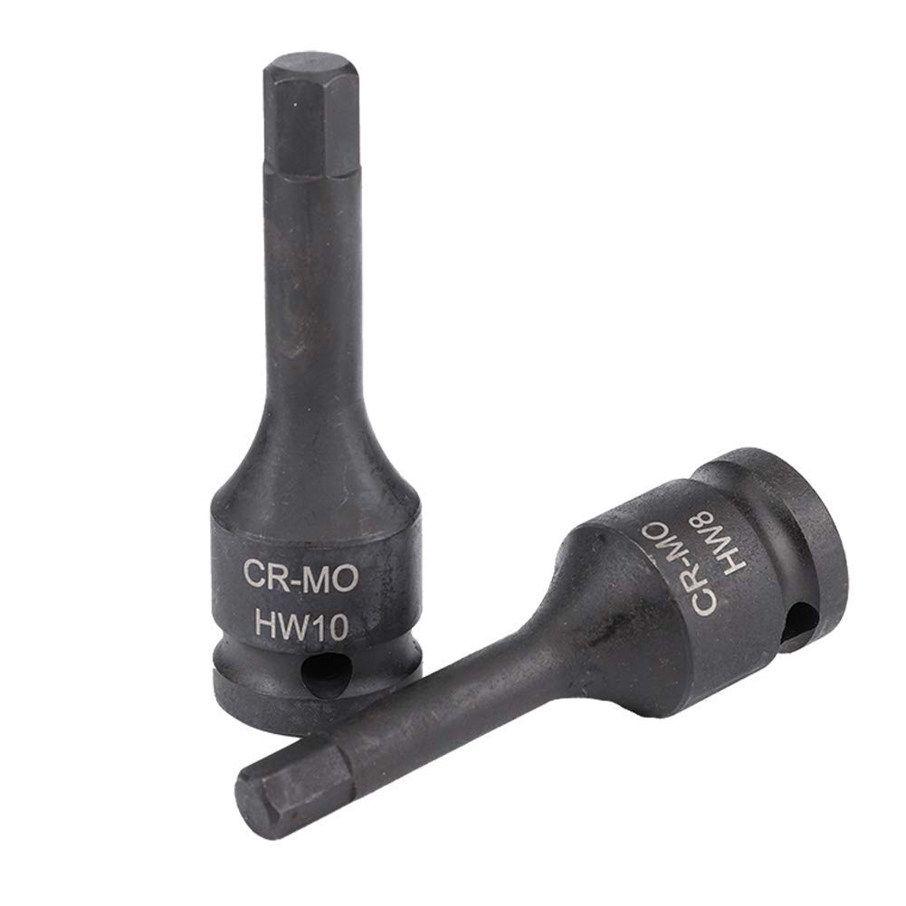 Set di 8 Chiavi a Bussola Esagonali 1/2 Pollice, Chiave a Impulsi H5-H19 Set di Bussole a Percussione Esagonale Interno con Cassetta degli Attrezzi per Pistola a Percussione a Cricchetto
