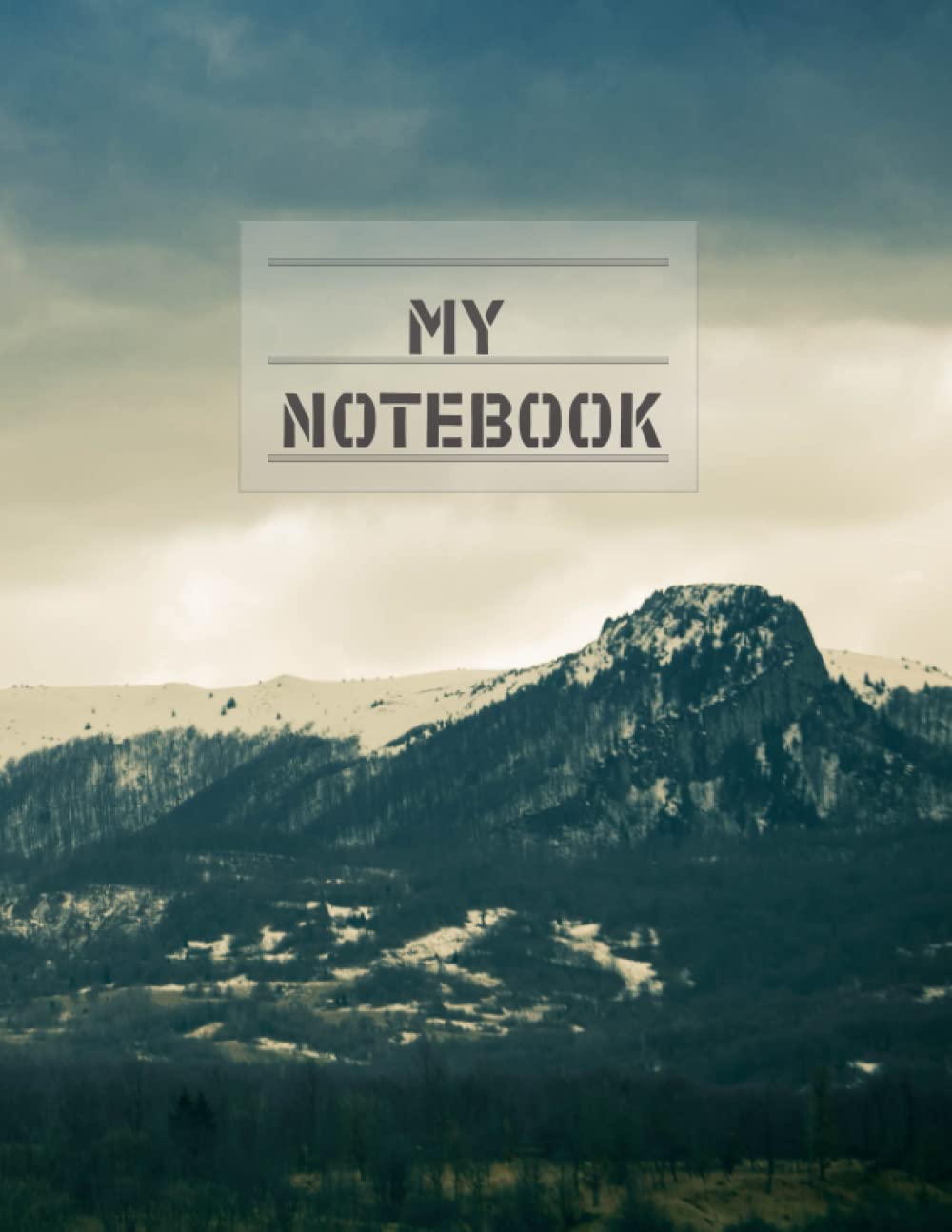 Composition Notebook - Mountains View, Inspirational cover, beautiful background, design for focus, inspirational cover, Large (8.5 x 11 inches), 120 pages