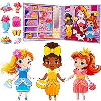 QUOKKA Magnetische Anziehpuppen für Mädchen und Jungen mit 35 Magnetteilen – Kreatives Magnetspiel-Set für Zuhause oder unterwegs – Magnetische Papierpuppen für Kinder ab 3 Jahren mit Prinzessinnen