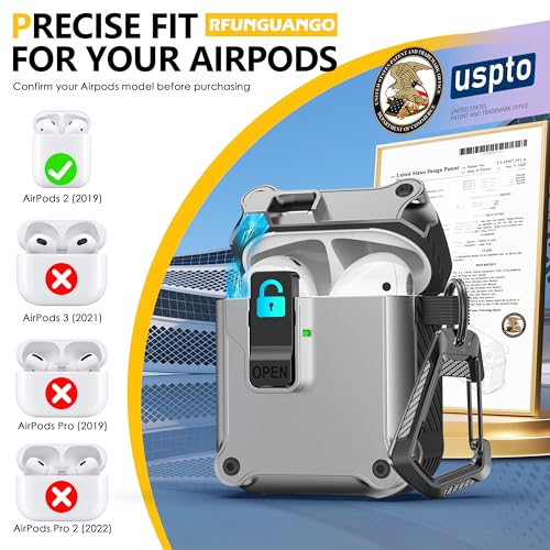 Image of RFUNGUANGO for Airpods 2nd and 1st Generation Protective Cases Silver